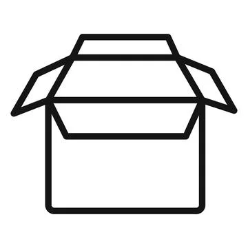Open Packaging Box Icon for Delivery Unboxing Stock Illustration