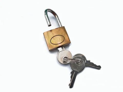 Open padlock and key Stock Photos