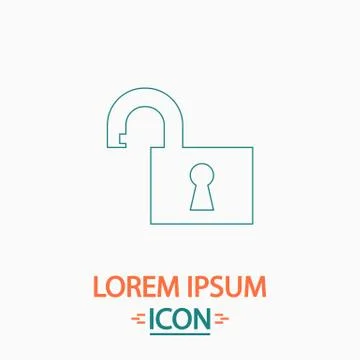 Open padlock computer symbol Stock Illustration