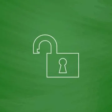 Open padlock computer symbol Stock Illustration
