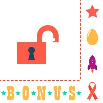 Open padlock computer symbol Stock-Illustration