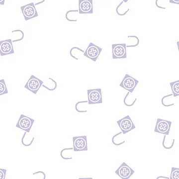 Open padlock glyph seamless pattern Stock Illustration