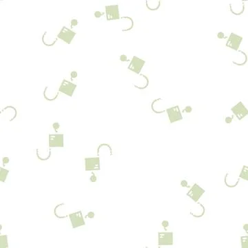 Open padlock glyph vector seamless pattern Illustration