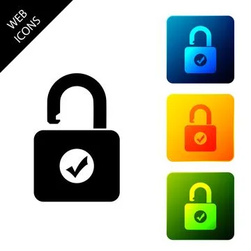 Open padlock icon isolated. Opened lock sign. Cyber security concept. Digital Illustrazione stock