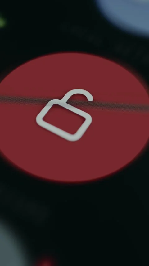 Open padlock icon representing insecure state Stock Footage 334935447