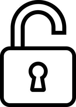 Open padlock icon for unlocked security system Stock Illustration