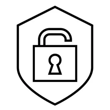 Open Padlock icon vector. Unlock flat line design sign Stock Illustration
