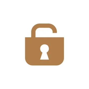 Open Padlock icon vector. Unlock flat line design sign Stock Illustration