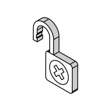 Open padlock isometric icon vector illustration Stock Illustration