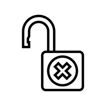 Open padlock line icon vector illustration Stock Illustration