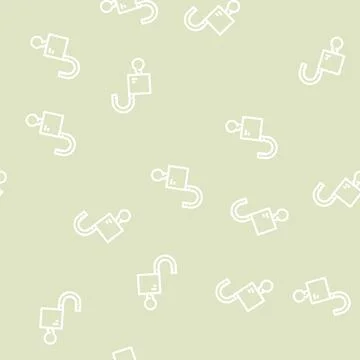 Open padlock line vector seamless pattern Stockillustratie