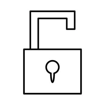 Open padlock password icon or logo illustration Stock Illustration