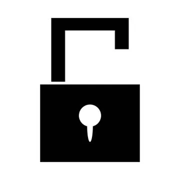 Open padlock password icon or logo illustration Stock Illustration