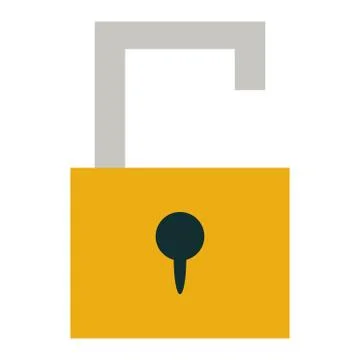 Open padlock password icon or logo illustration Stock Illustration
