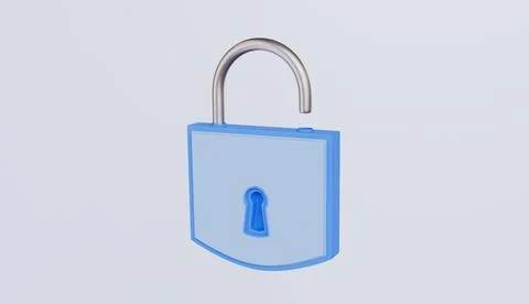 Open padlock, Personal safety on Internet and networking, lock with keyhole Stock Illustration