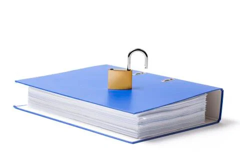 Open Padlock Put On Folder Stock Photos