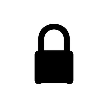Open Padlock Silhouette, Flat Style Stock Illustration