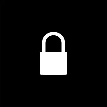 Open Padlock Silhouette, Flat Style Stock Illustration