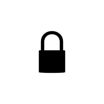 Open Padlock Silhouette, Flat Style Illustrazione stock