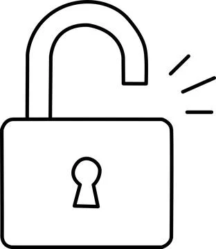 Open padlock Vector Illustrazione stock