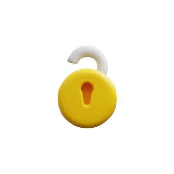 Open padlock volumized rendered icon 3D realistic vector illustration isolated. Illustrazione stock