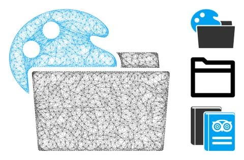 Open Palette Folder Polygonal Web Vector Mesh Illustration Stock Illustration