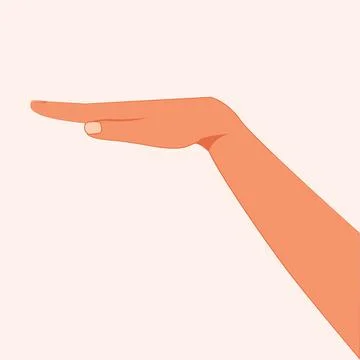 Open palm facing down hand gesture. vector illustration. Scuba Hand Signal Stock Illustration