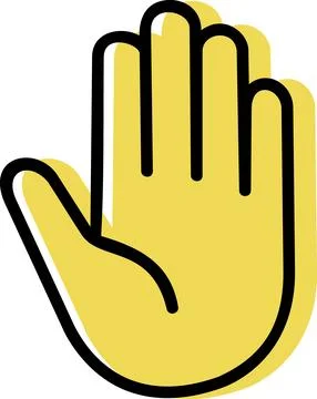 Open palm hand up flat icon Stock Illustration