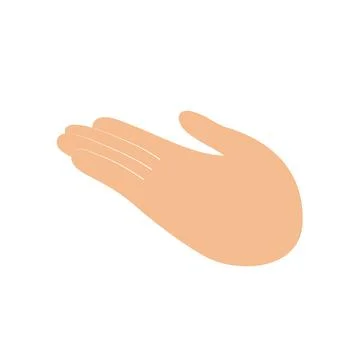 Open palm hand gesture. Inviter offering gesture. Assistance help and support Stock Illustration