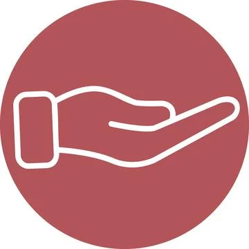 Open palm hand gesture sign line art icon Stock Illustration