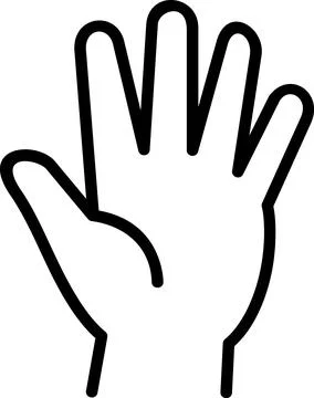 Open palm hand stop sign icon Stockillustratie