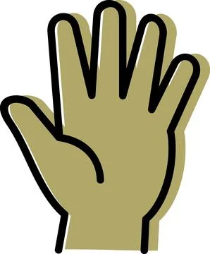 Open palm hand stop sign icon Иллюстрация