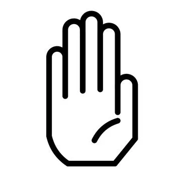 Open palm icon symbolizing stop or pause gesture Stock Illustration