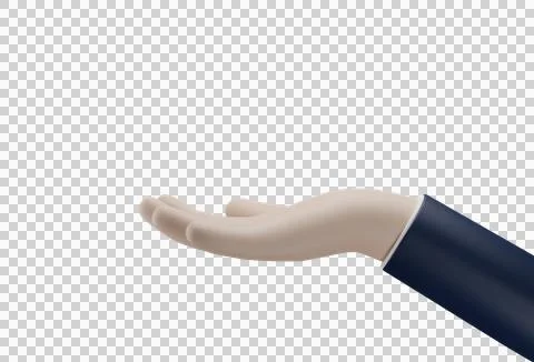 Open palm of a right hand. Side view of an open hand Stock Illustration