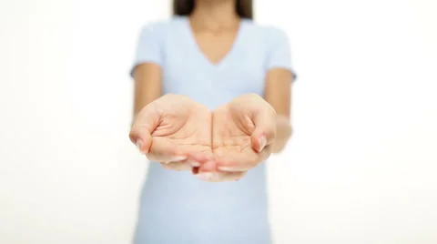 Open palms hand showing empty hands holding Stock Footage 42252682