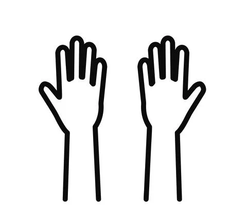 Open palms on a white background. Silhouette. Stock Illustration