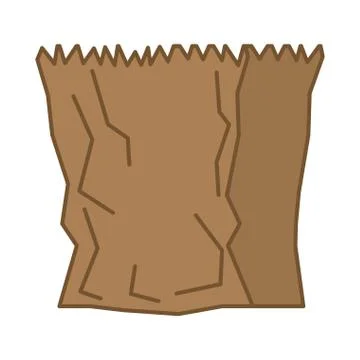 Open Paper Bag isolated. pulp package vector illustration Stock Illustration