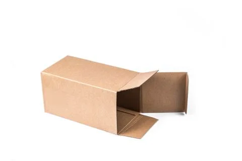 Open paper box on the white background Stock Photos