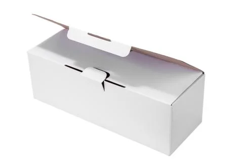 Open paper box on the white background Stock Photos