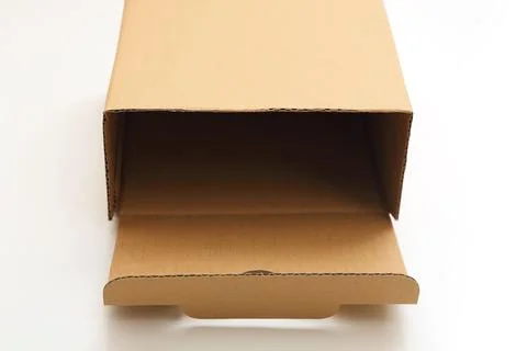 Open paper box on white background Stock-Fotos