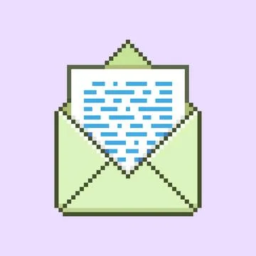 Open paper envelope with abstract text in letter	 Иллюстрация