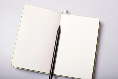 Open paper notepad mockup Stock Photos