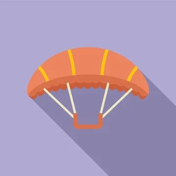Open parachute floating gently through the air Stock Illustration