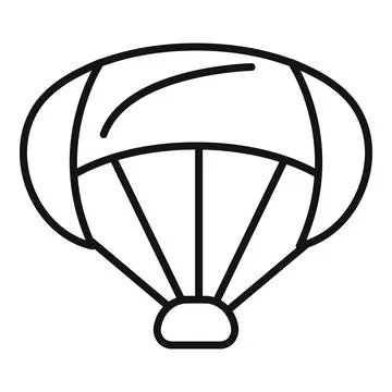 Open parachute for skydiving is floating in the air Stock Illustration