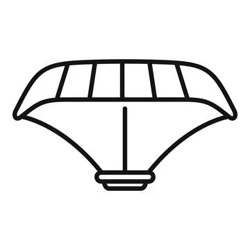 Open parachute is slowly falling down on earth Illustrazione stock