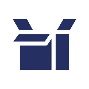 Open parcel black glyph ui icon Illustrazione stock