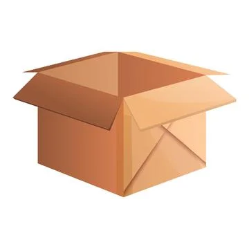 Open parcel box icon, cartoon style Illustrazione stock