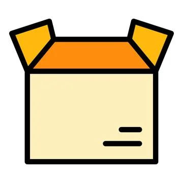 Open parcel box icon color outline vector Stockillustratie