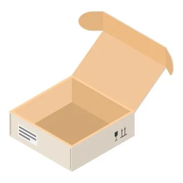 Open parcel box icon, isometric style Stockillustratie