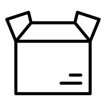 Open parcel box icon, outline style Stock Illustration